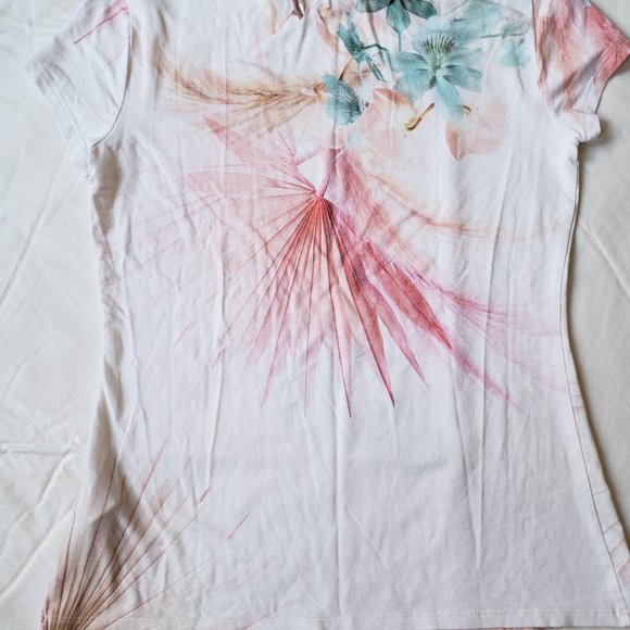 Ted Baker Serahna Floral Print Fitted Stretch T -Shirt - Picture 6 of 8